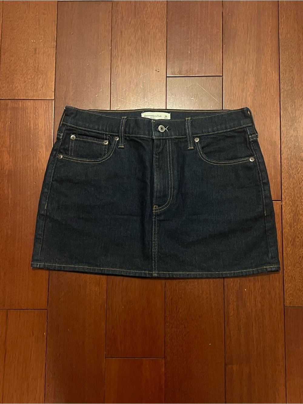 Abercrombie & Fitch Dark Indigo Denim Mini Skirt